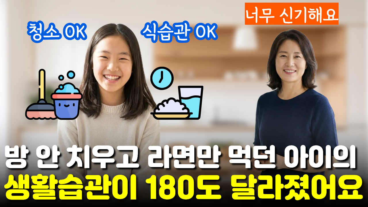 "라면 안 먹고 밥을" 먹기 시작하고 스스로 아침 차려 학교 가는 아이