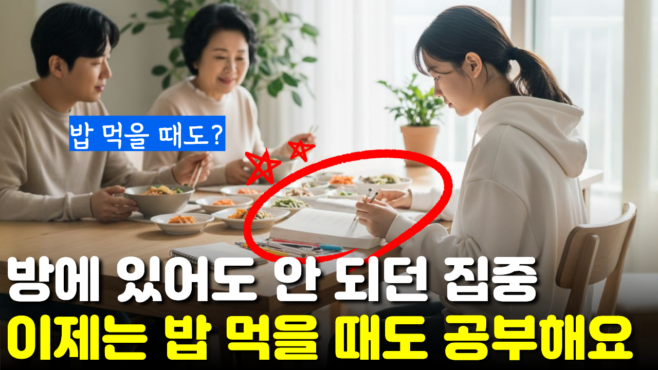 "방에 박혀있어도 집중 못 하던 아이가..." 식사 중에도 공부를 멈추지 않게 된 놀라운 변화